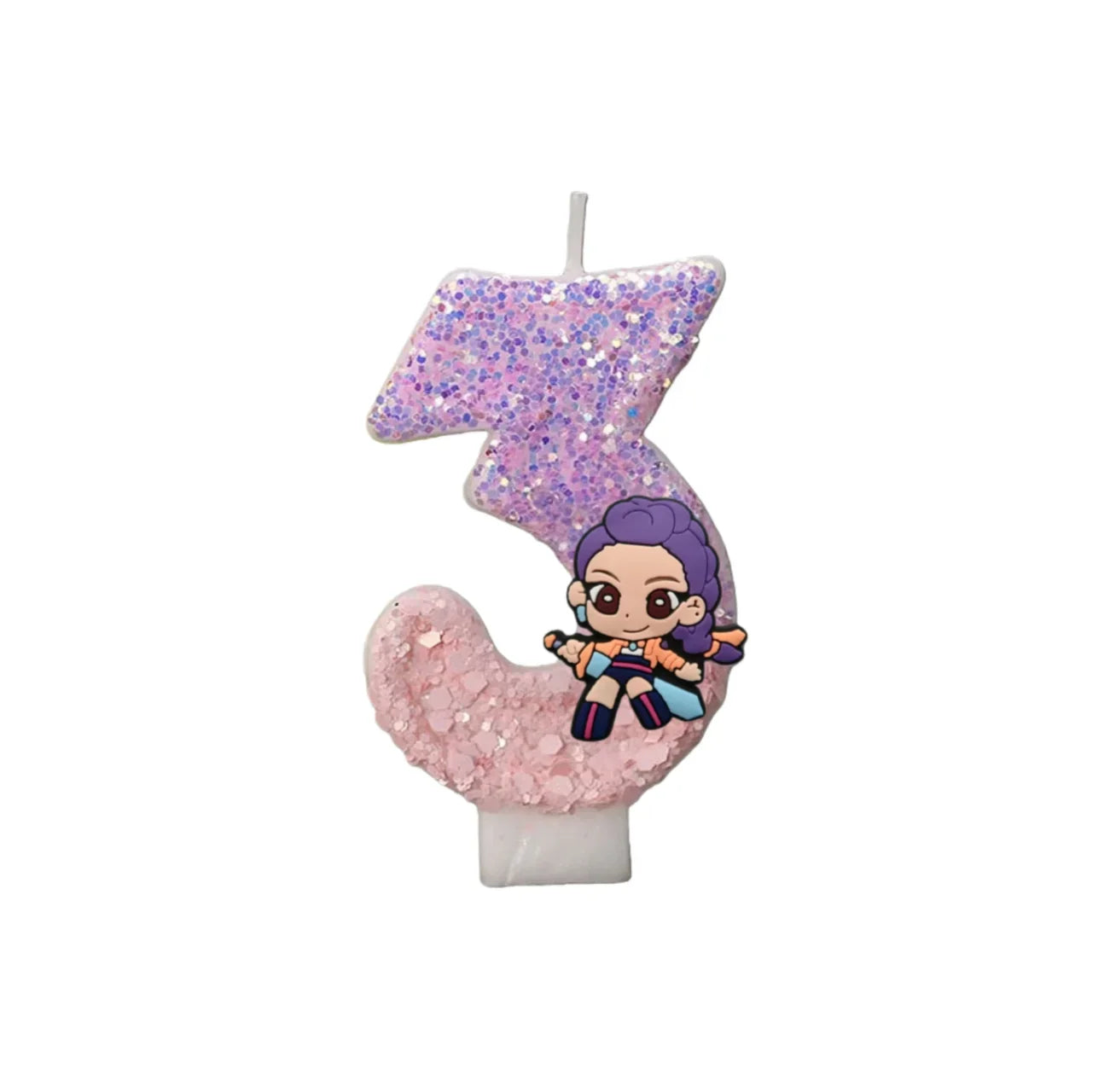 Cartoon Cute Girl Group Hunters Digital Candle Number 0-9 Kids Birthday Cake Decoration Supplies Party Accessories Supplies