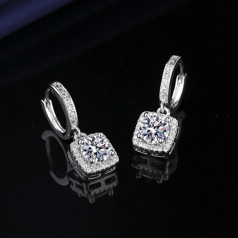 GRA Certificates 100% Real Moissanite 925 Sterling Silver D VVS1 Pass Diamond Tester Pen Moissanite Stud Earrings For Women