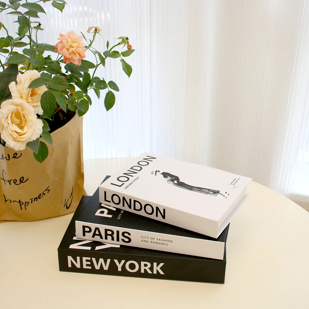 3Pcs/Set Luxury Decoration Fake Books Rich in layers Set of fake books Home Decor Ornaments cosmetic room Coffee Table Book
