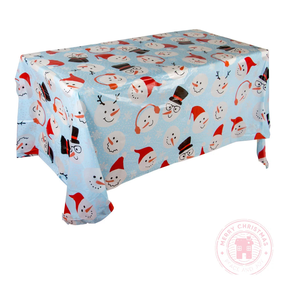 220cm×130cm Christmas Halloween Tablecloth Party Activities Family Parti Decoration Spider Snowman Pumpkin Pattern Tablecloth