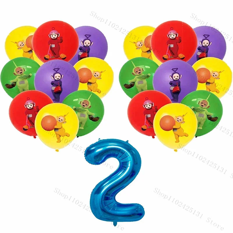 Teletubbies Birthday Party Decoration Tableware Set Paper Plates Balloons Banner Tablecloth For Kids Baby Shower Party Supplies