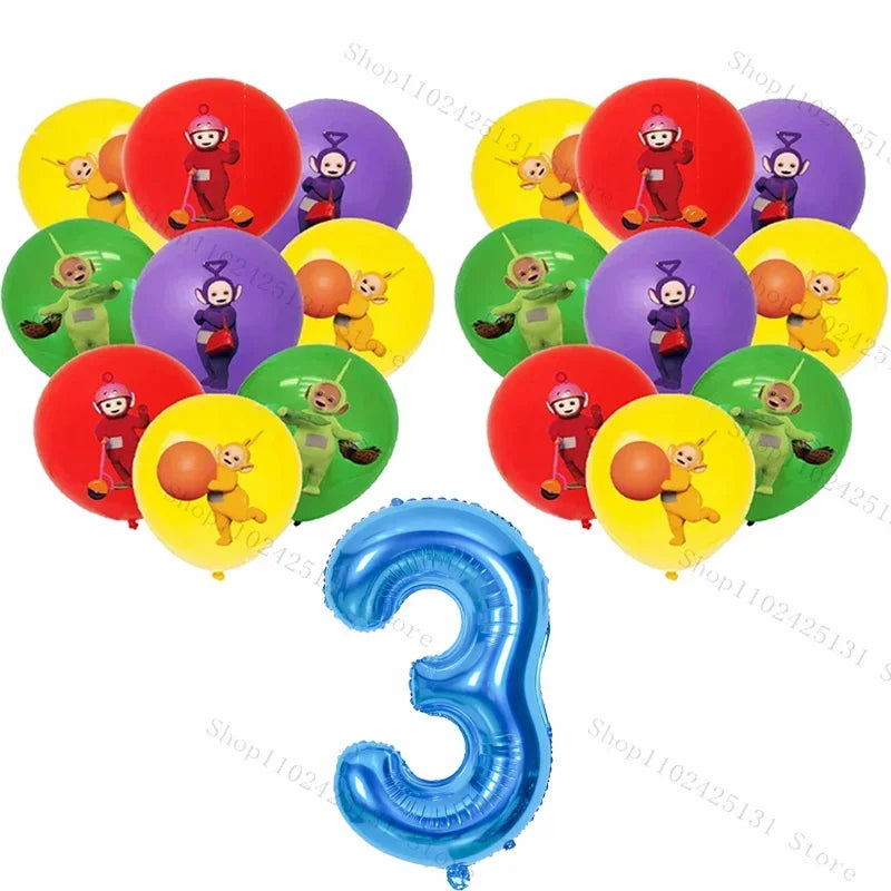 Teletubbies Birthday Party Decoration Tableware Set Paper Plates Balloons Banner Tablecloth For Kids Baby Shower Party Supplies