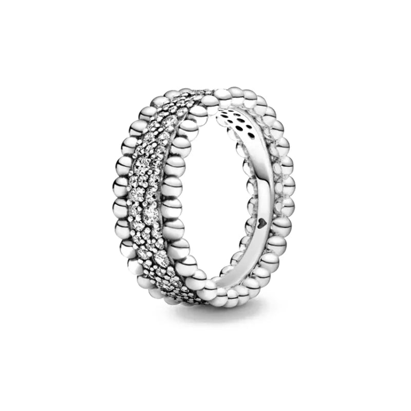 New White Series Original 925 Sterling Silver Women Finger Rings for Women Silver Daisy Mom heart Zirconia Stone Luxury Jewelry