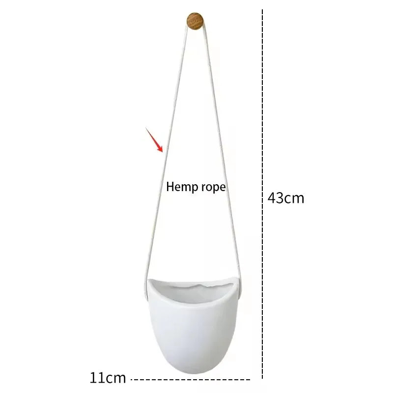 Creative Wall White Mounted Flowerpot Serie Succulent Flowerpot Flower Basket Flower Arrangement Decoration Garden Decoration