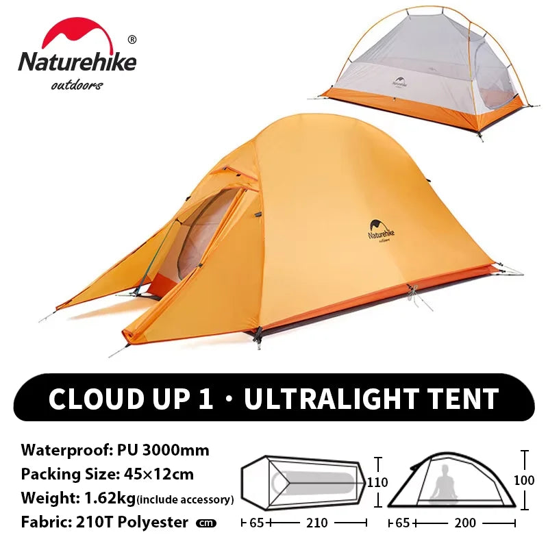 Naturehike Cloud Up 1 2 3 Person Camping Tent Ultralight Waterproof Trekking Tents Hiking Backpacking Shelter Tent Travel Tent
