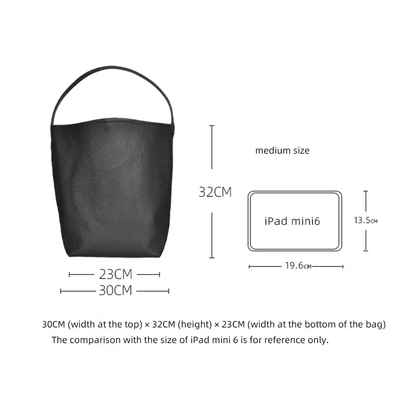 MENDY Bucket Bag Large Women's Bag Tote Bag Shoulder Bag Luxury Designer Genuine Leather Handbag Japanese Popular Bag Soft Row