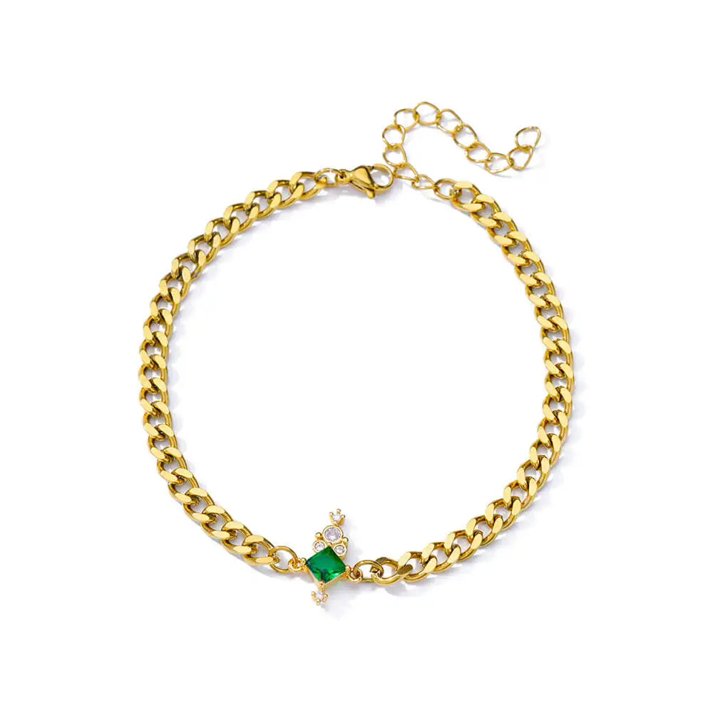 Elegant Zircon Flowers Bracelet For Women Girls Charm Gold Color Stainless Steel Plant Bracelets Luxury Designer Jewelry Gifts
