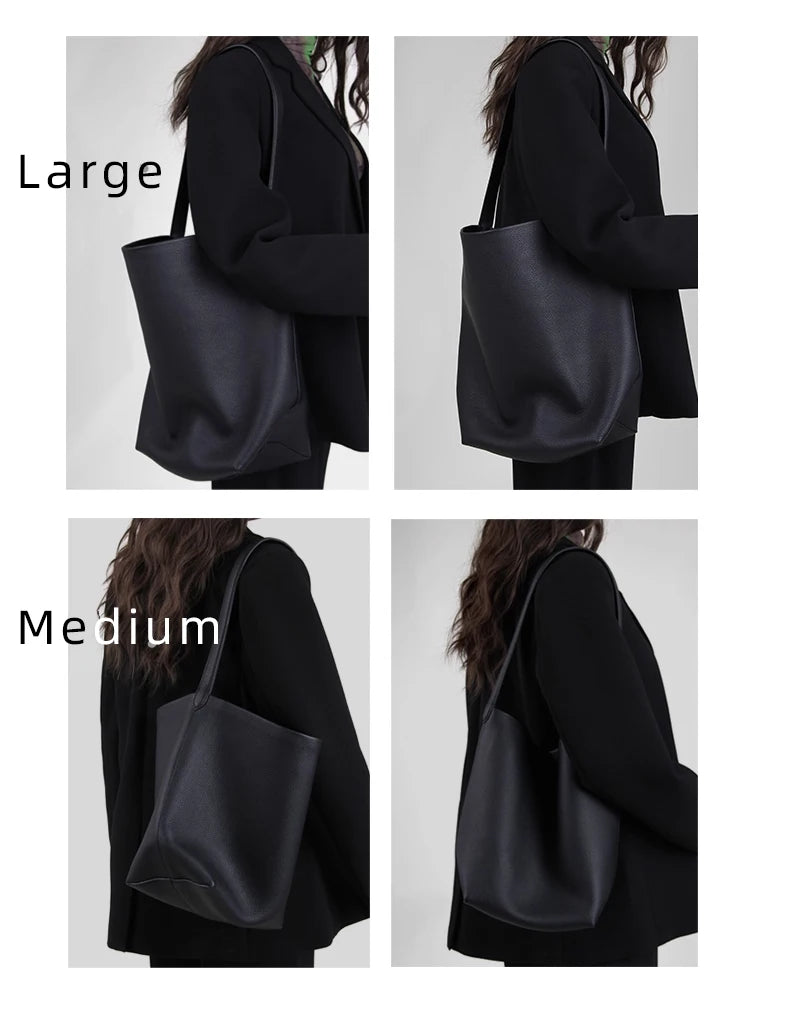 MENDY Bucket Bag Large Women's Bag Tote Bag Shoulder Bag Luxury Designer Genuine Leather Handbag Japanese Popular Bag Soft Row