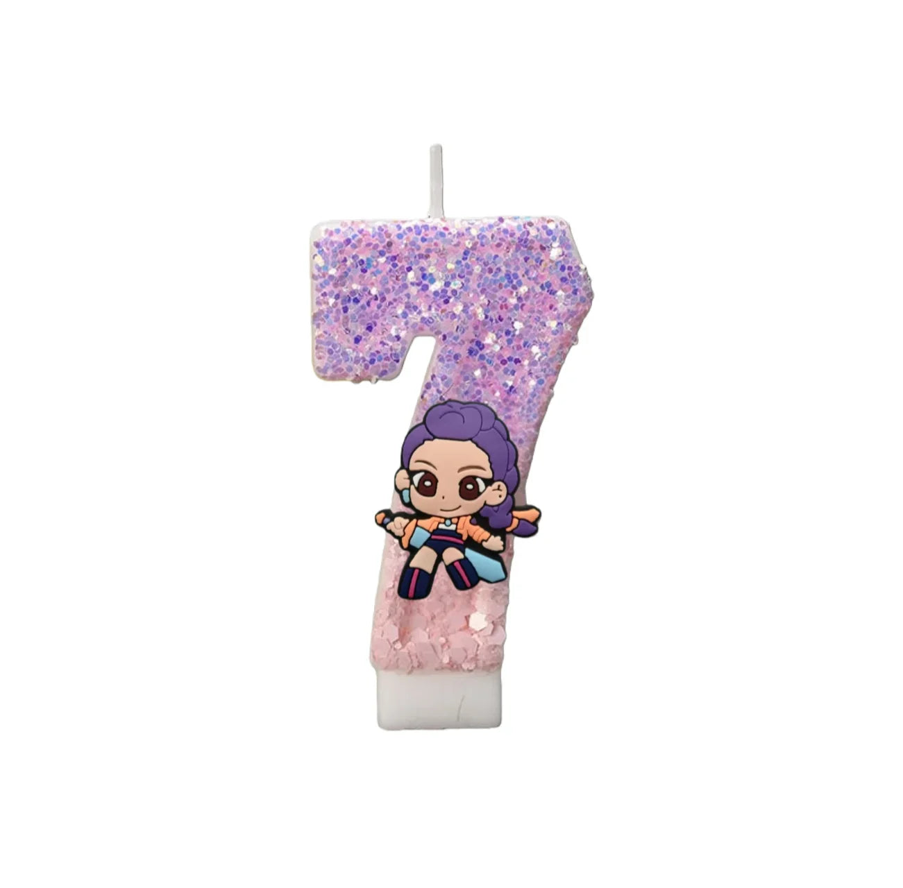 Cartoon Cute Girl Group Hunters Digital Candle Number 0-9 Kids Birthday Cake Decoration Supplies Party Accessories Supplies