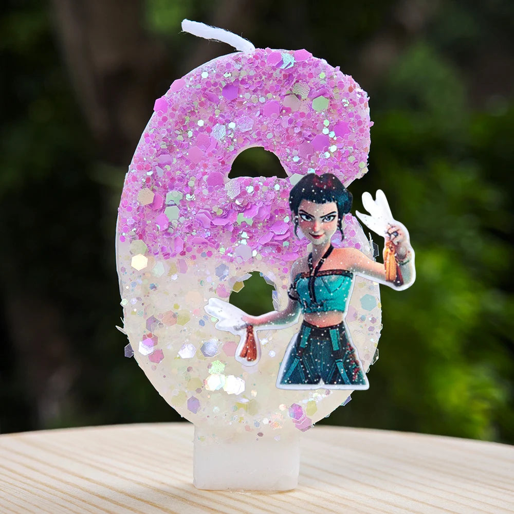 New Kpop Demon Hunters Theme Candle Number 0-9 Birthday Party Cake Decoration Cartoon Baby Shower Supplies Kids Gifts