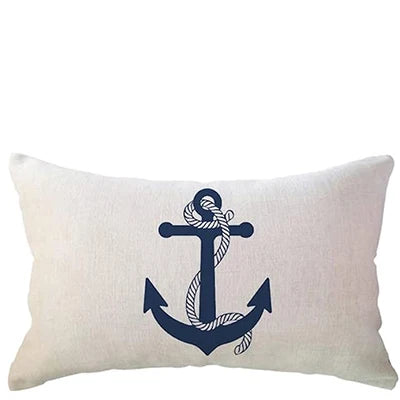 Sailing pillowcase Blue compass pattern ocean-themed cushion cover Decorative lumbar pillowcase 40X60cm