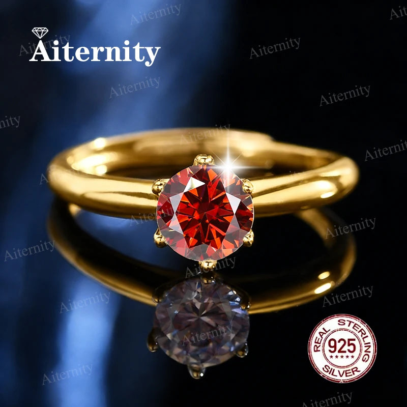 Moissanite And Zircon Ring D VVS1 Adjustable Size S925 Sliver Wedding Rings for Women Jewelry Party Fashion Top Quality Ring