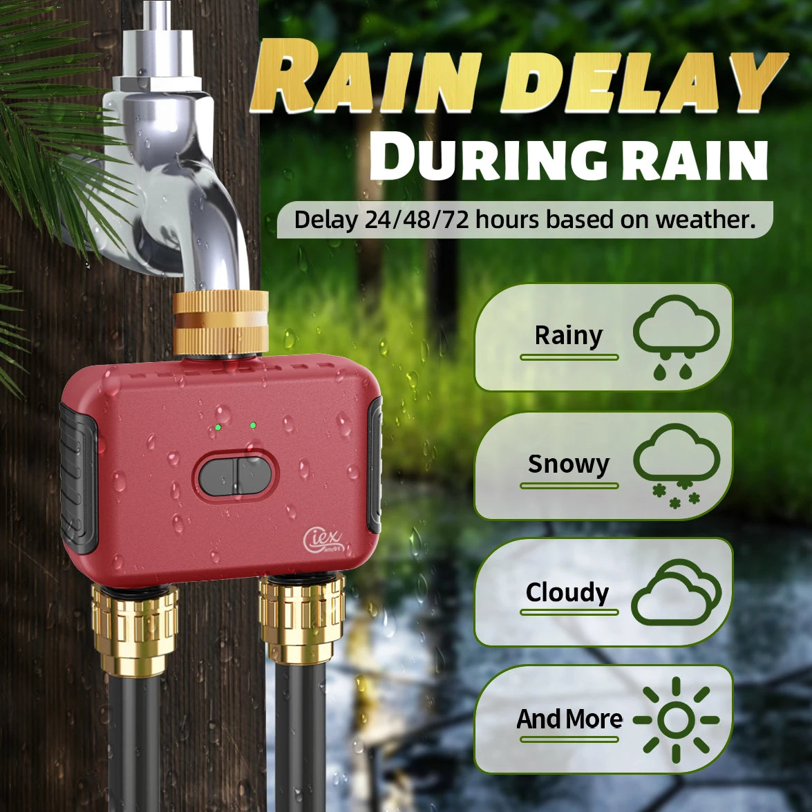 WIFI & ZIGBEE 2-Zone Watering Timer Smart Garden Automatic Irrigation System Drip Sprinkler Controller Valve Tuya 2MQTT ZHA