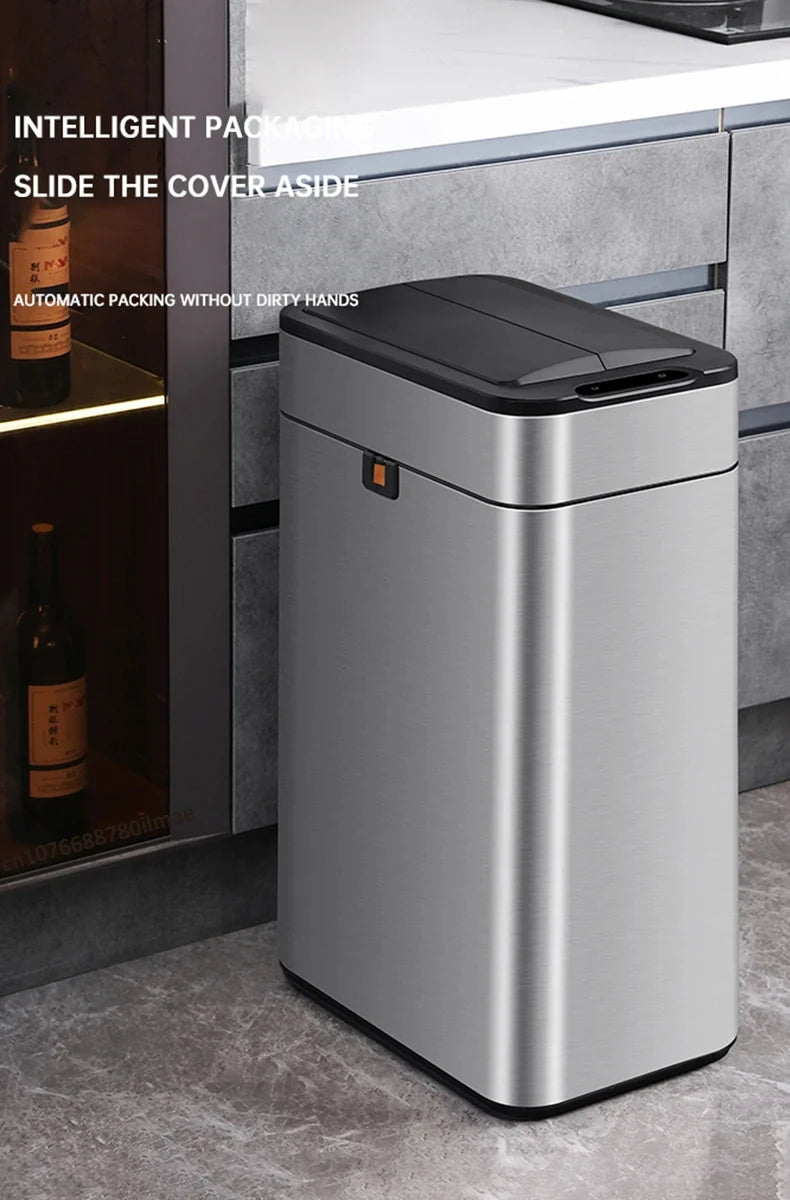 Smart Trash Can 15L 20L 30L 40L 50L 60L Stainless Steel Waste bin High Trash Cans Garbage Bin for Kitchen Trash Can Wastebasket