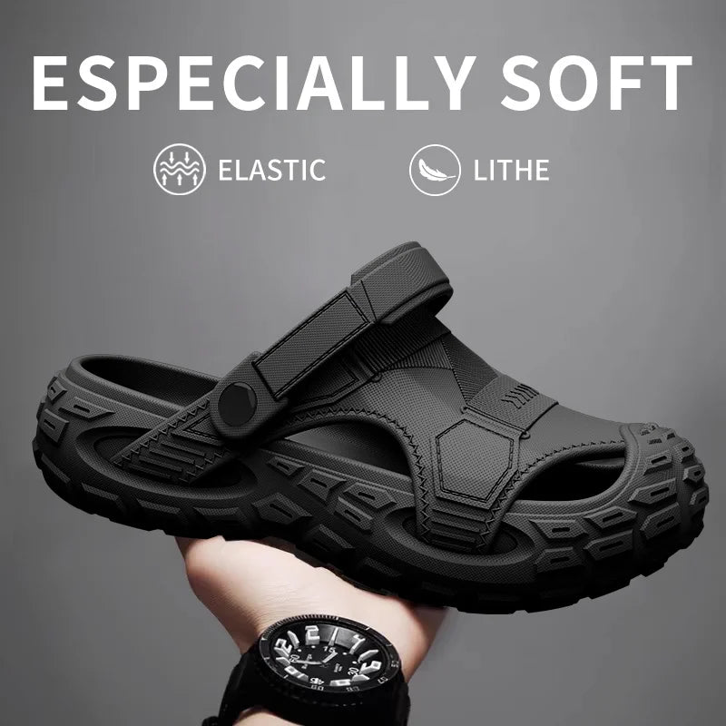 Men's Outdoor Summer Wearable Anti-Slip Breathable Odor-Resistant Slip-Resistant Clog Sandals