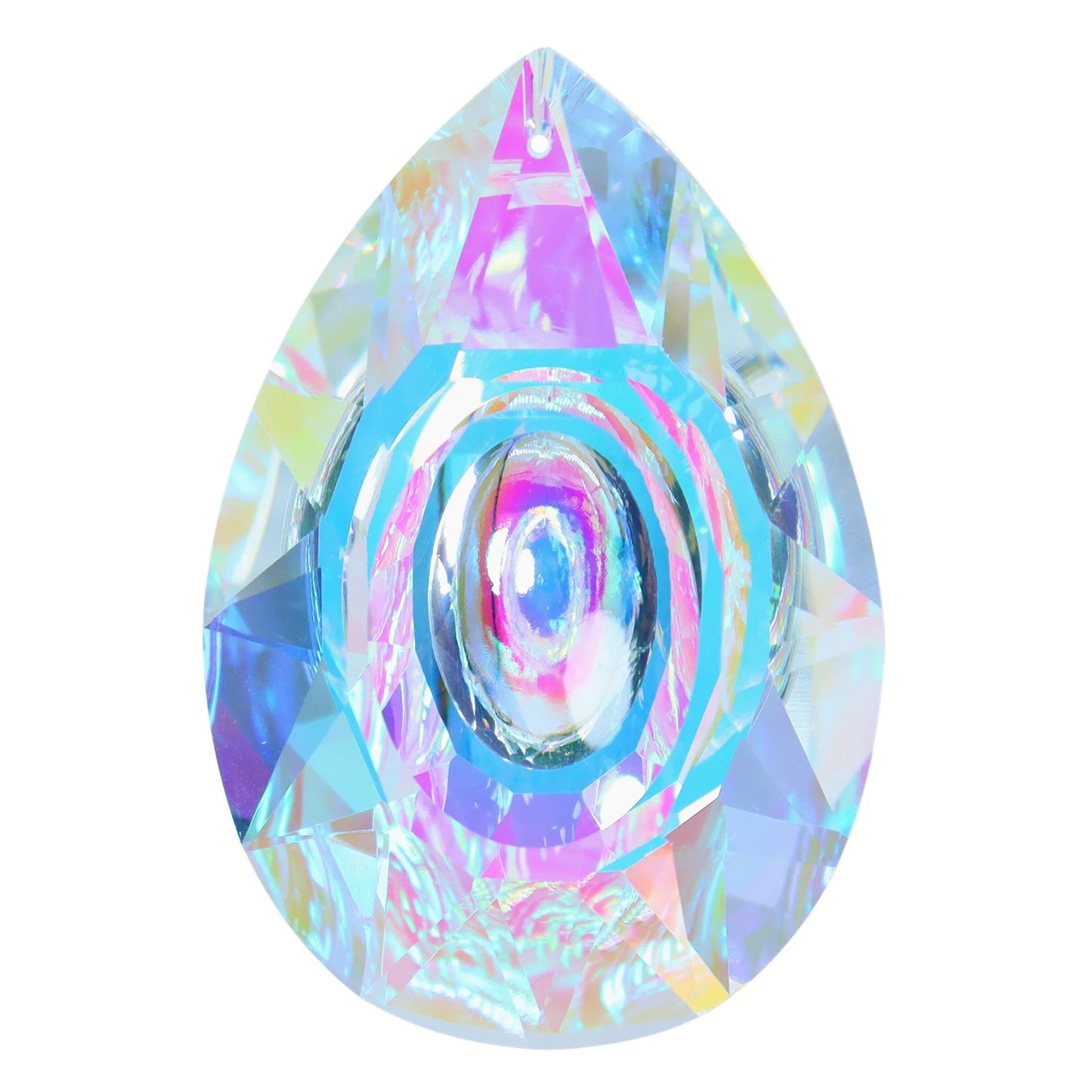 1PCs K9 Crystal Prism AB Clear Faceted Large Oval Chandelier Crystal Hanging Ornaments DIY Suncatcher Pendants Rainbow Maker
