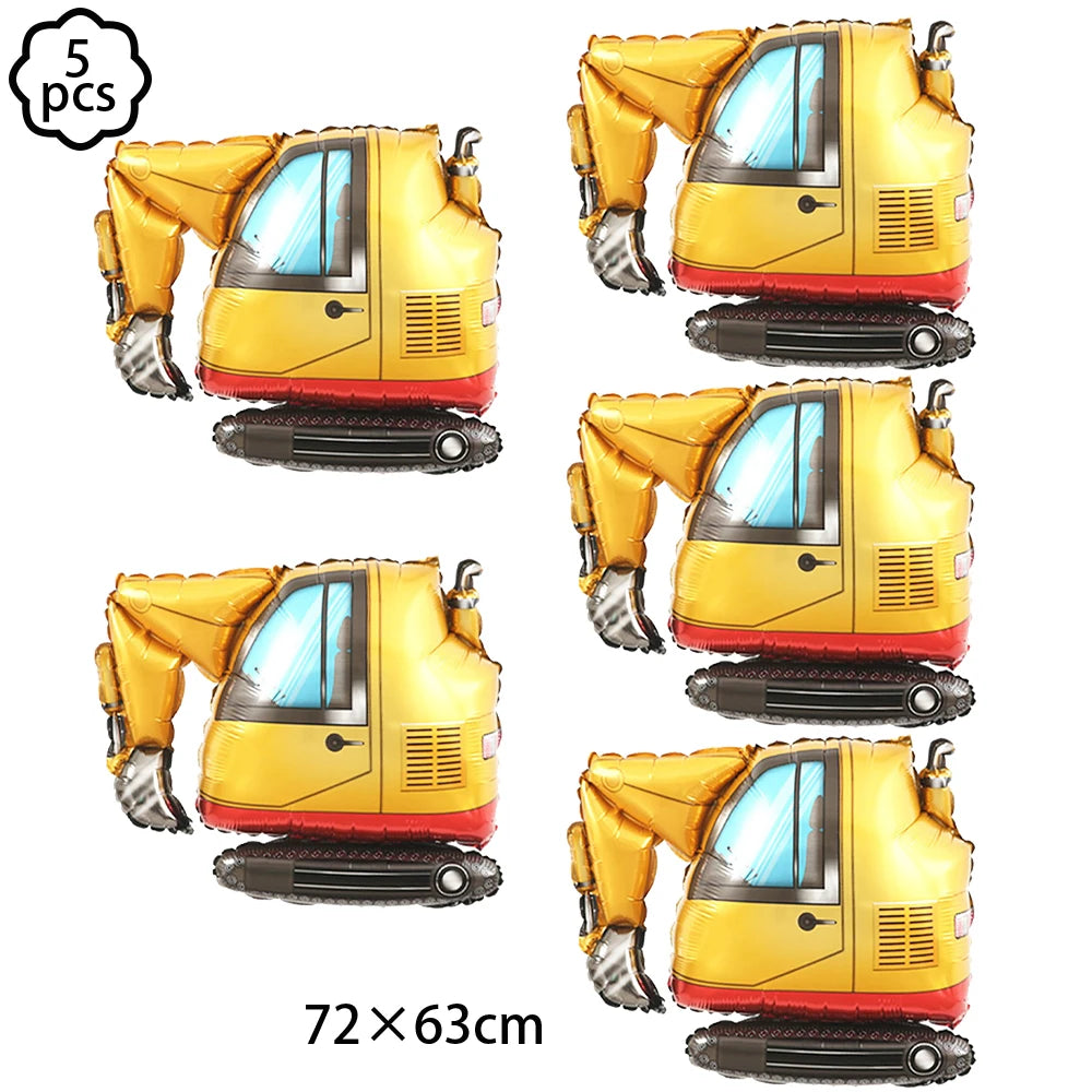 construction Party Banner Hanging swirls decor construction truck Excavator themed Banner boy construction Birthday decor Banner