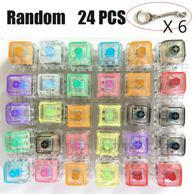 /LED free assembly keyboard keychain Fidget toy crystal clicker sensory toy stress relief keyboard keychain adult children's toy