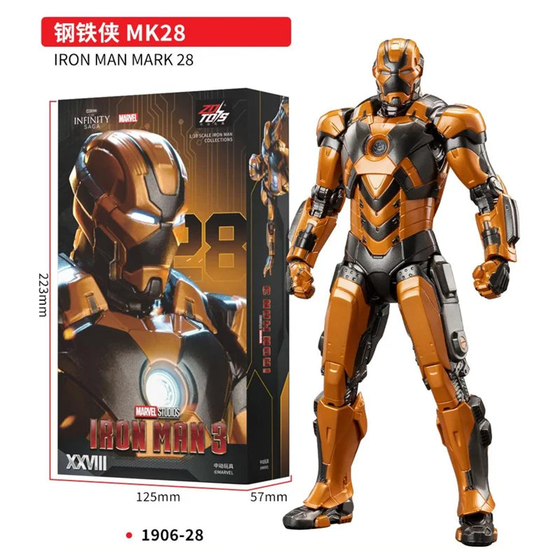 ZD Toys Iron Man Action Figure Joint Movable MK1 MK3 MK6 MK7 MK42 MK45 MK50 MK85 MK17 MK33 MK39 Adult Collection Figure Gift