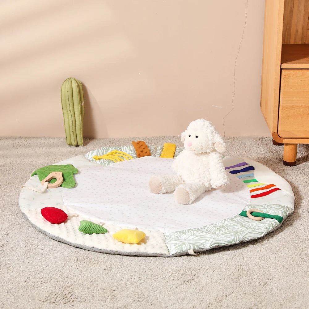 Wooden Baby Play Gym Music Activity Mat 0-12 Baby Months Exercises For The Limbs Sensory Development Toys Mobile Suspended Bell