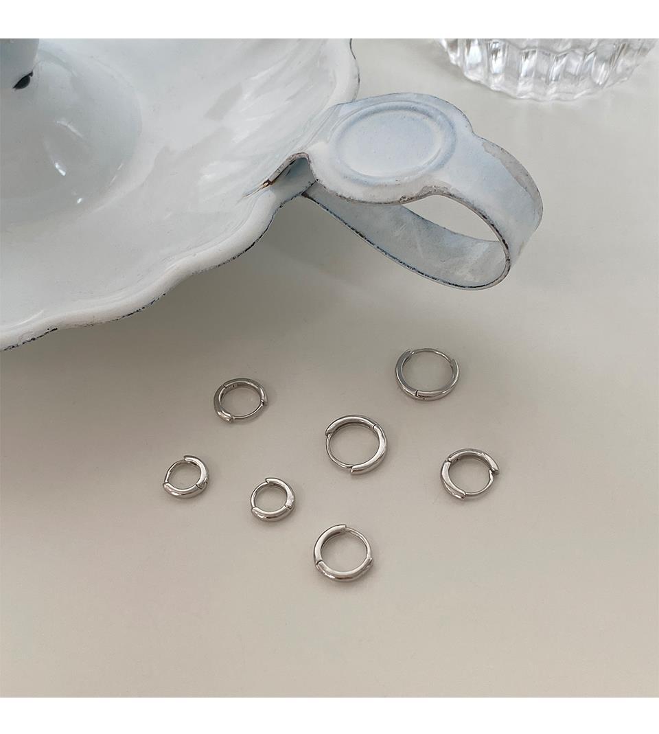 Real 925 Sterling Silver Minimalist Bohemian Round Earring for Women Hoop Earring Jewelry Accessories