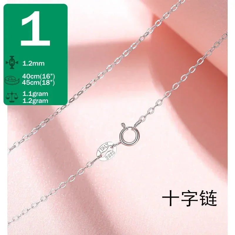 TrustDavis Real 925 Sterling Silver Necklace Water-wave Snake Beads Box Chain 40/45cm Necklace For Woman Necklace Jewelry DC25