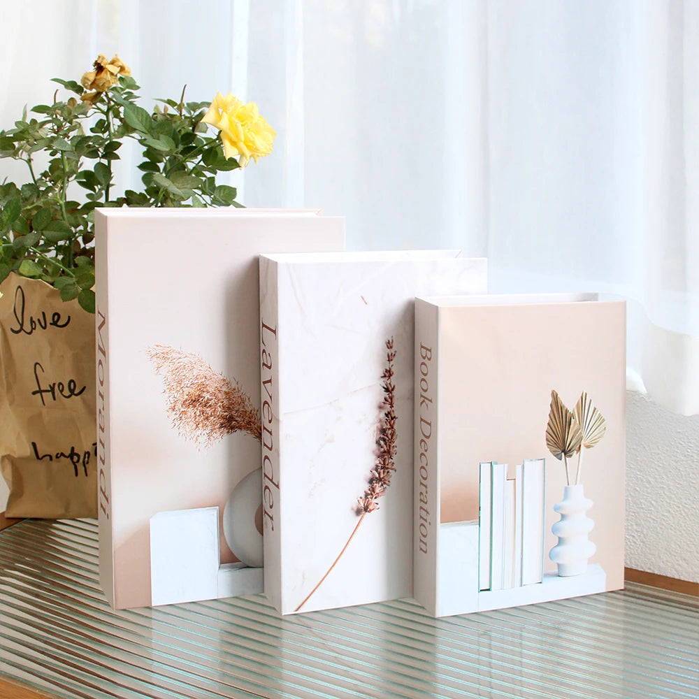 3Pcs/Set Luxury Decoration Fake Books Rich in layers Set of fake books Home Decor Ornaments cosmetic room Coffee Table Book