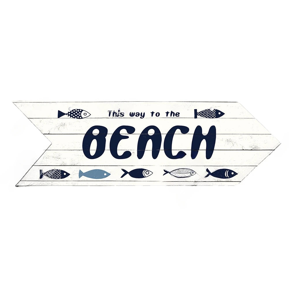 Beach Arrow Wooden Sign Beach Seaside Road Guide Wall Decoration Indicator Hanging Beach House  Wall Plaque Decor