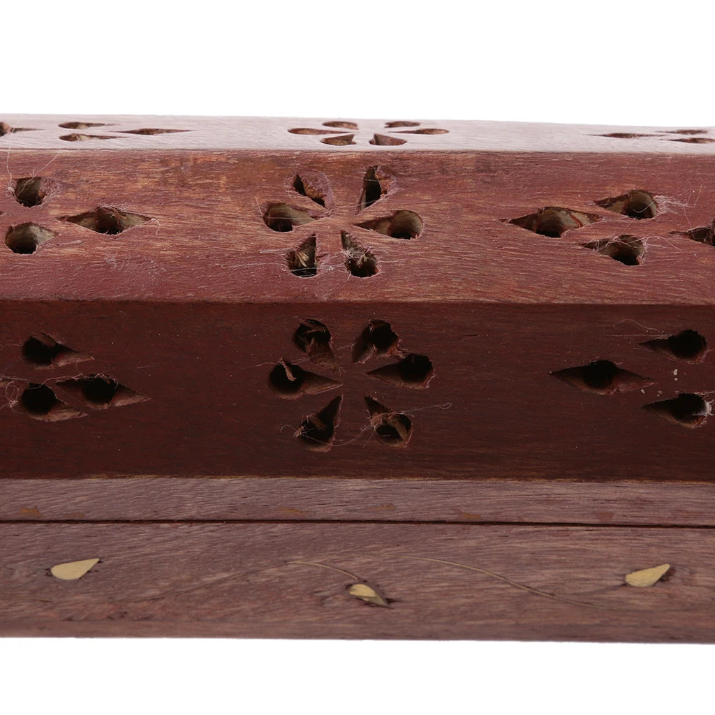 Traditional Incense Stick Burner Hollow Holder Ash Catcher Censer Box Case