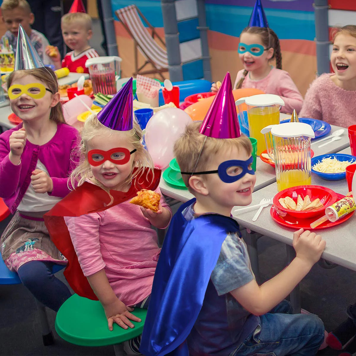 6-48PCS Superhero Capes and Masks for Boys Girls Birthday Party Favor Kids Role Playing Halloween Costumes SuperHero Party Favor