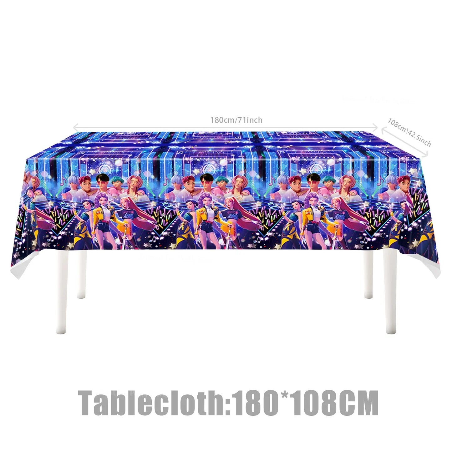 KPop Demon Hunters Birthday Decoration Disposable Party Tableware Paper Plates Napkins Cups Tablecloth Gift Bag Event Supplies