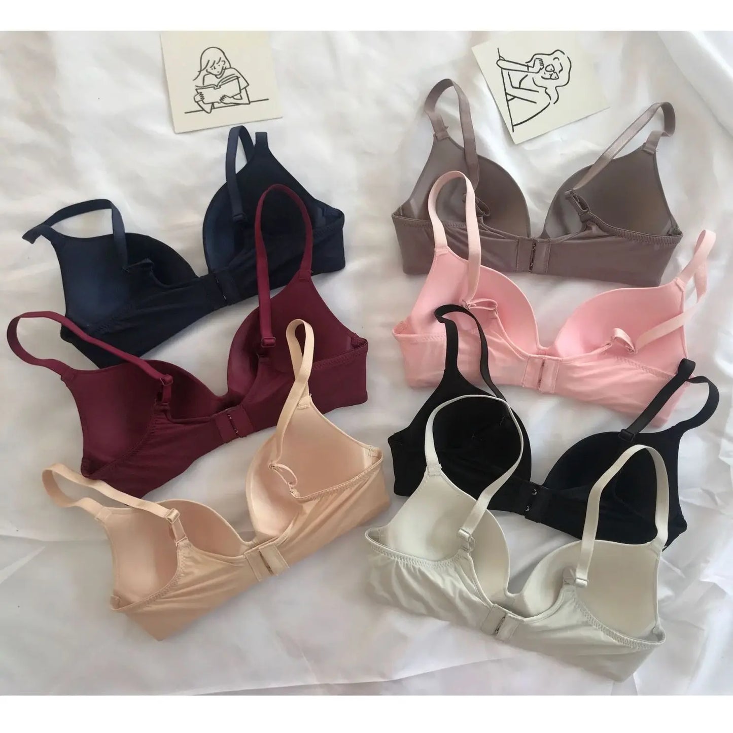 Women Seamless Bra Sexy No Wire Push Up Underwear Girls Students Breathable Thin 12 Colors Bras