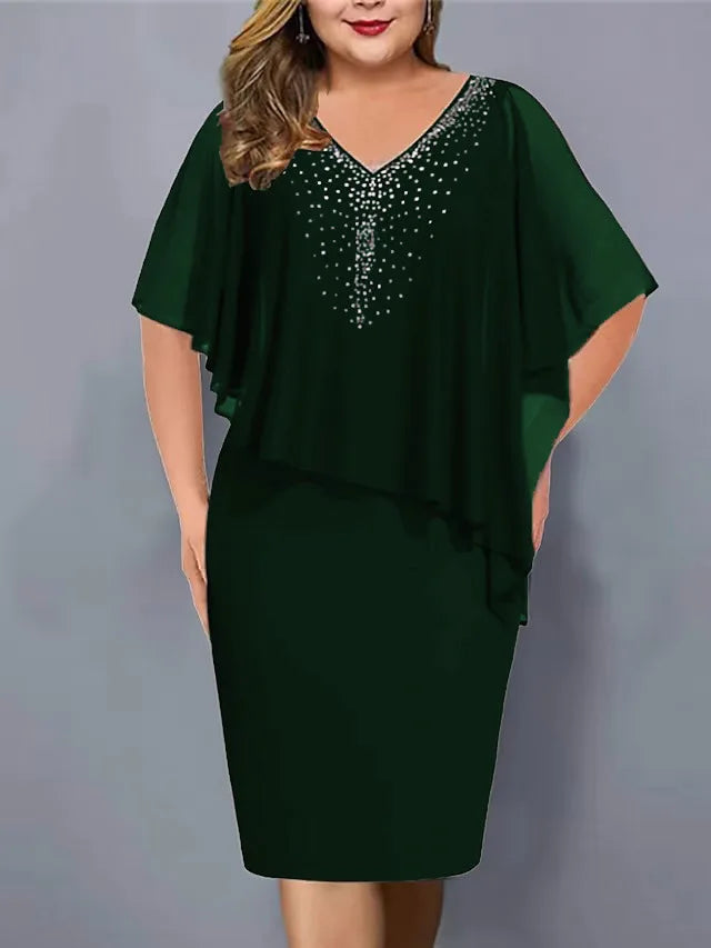 Summer New Women's Sexy V-neck One-step Skirt Chiffon Shawl Sexy V-neck Fashionable Hot Stamping Dress For Women