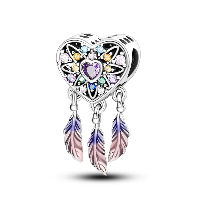 925 Sterling Silver Pink Series Charms Bow Tie Girl Cake Princess Beads Pendant Fit Original Bracelet DIY Jewelry Gift For Woman