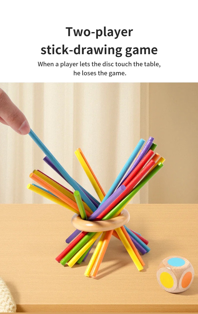 Funny Wooden Stick Drawing Game Parent Child Interactive Stick Balance Board Game Two Person Battle Game for Party Entertainment