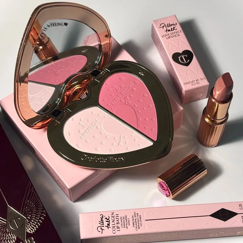Charlotte Tilbury Liquid Foundation Cushion Foundation Setting Spray Pressed Powder Love 2 Color Powder Blusher Eyeshadow Rouge