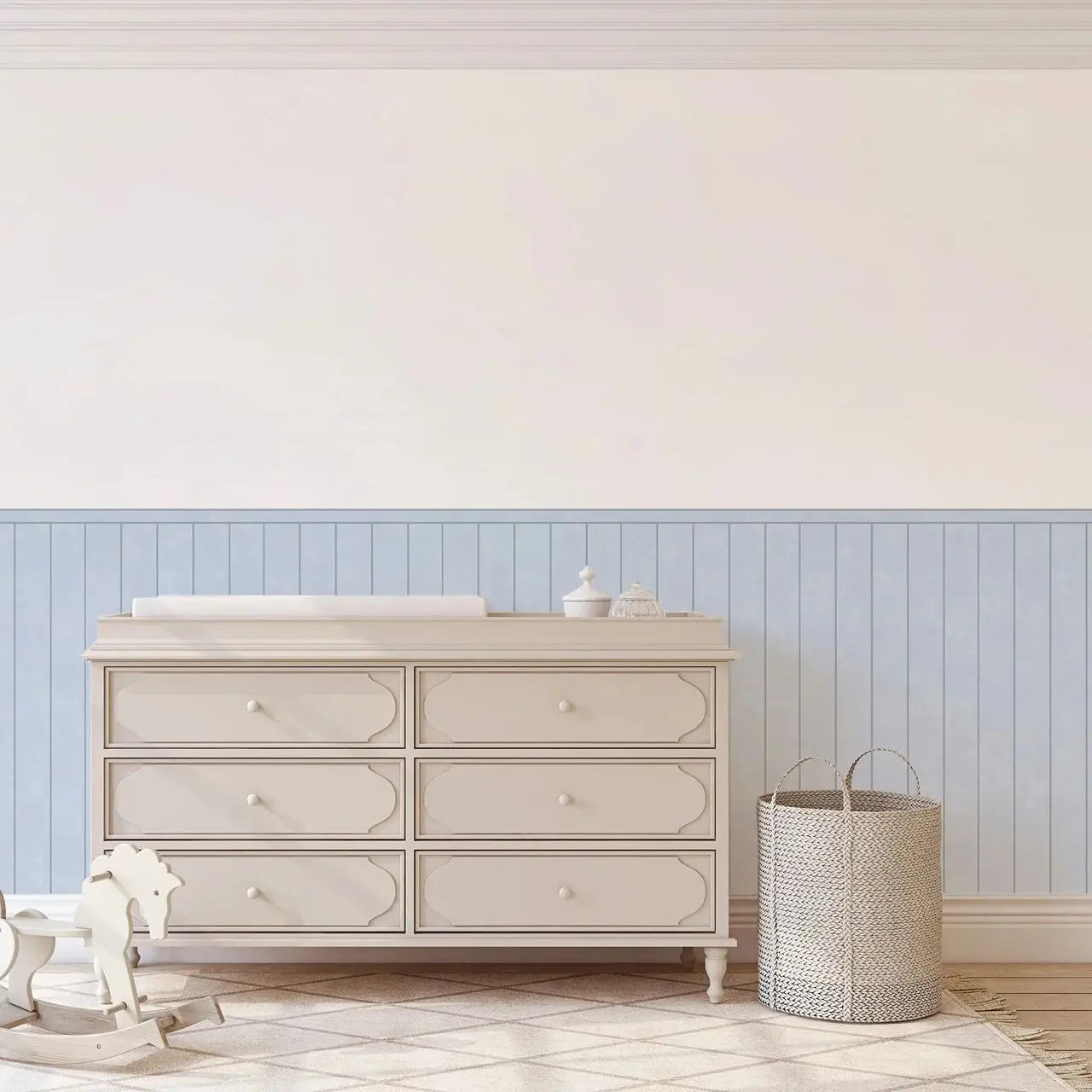 Blue Color Wallpaper Panelling,Bottom Wall Wallpaper For Children's Room, Peel and Stick  Wall Papers,Self-adhesive,50cm**112cm