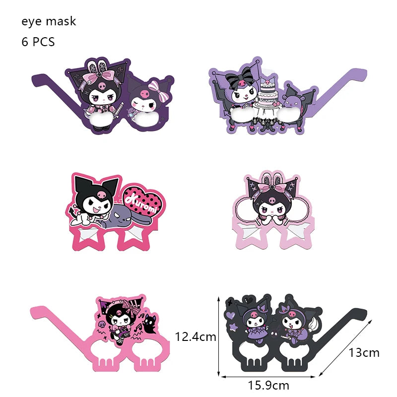 Kuromi Birthday Party Decoration Backdrop Disposable Tableware For Kids Event Supplies Latex Foil Balloons Banner