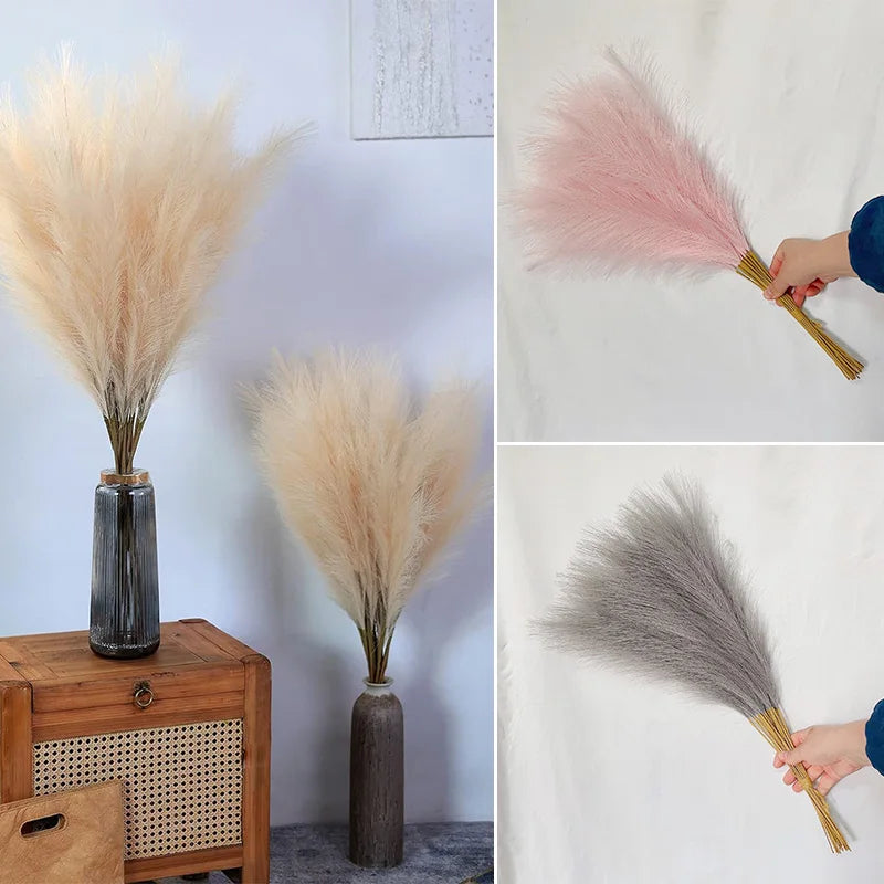 5/10pcs Artificial Pampas Boho Flowers Artificial Reed Ins Wind Bouquet Imitation Flowers Fake Plant Wedding Decoration Flowers