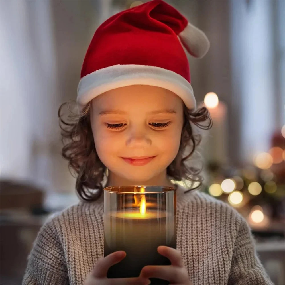 3-piece set (6in\5in\4in) LED flameless electronic candle lights, flickering simulated tea candles, suitable for weddings, parti