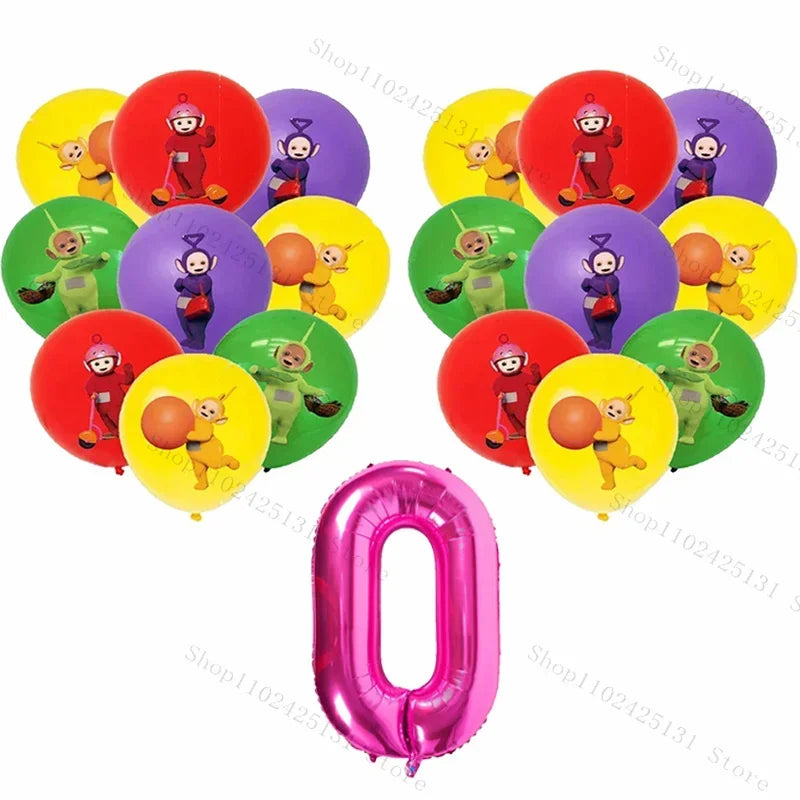 Teletubbies Birthday Party Decoration Tableware Set Paper Plates Balloons Banner Tablecloth For Kids Baby Shower Party Supplies