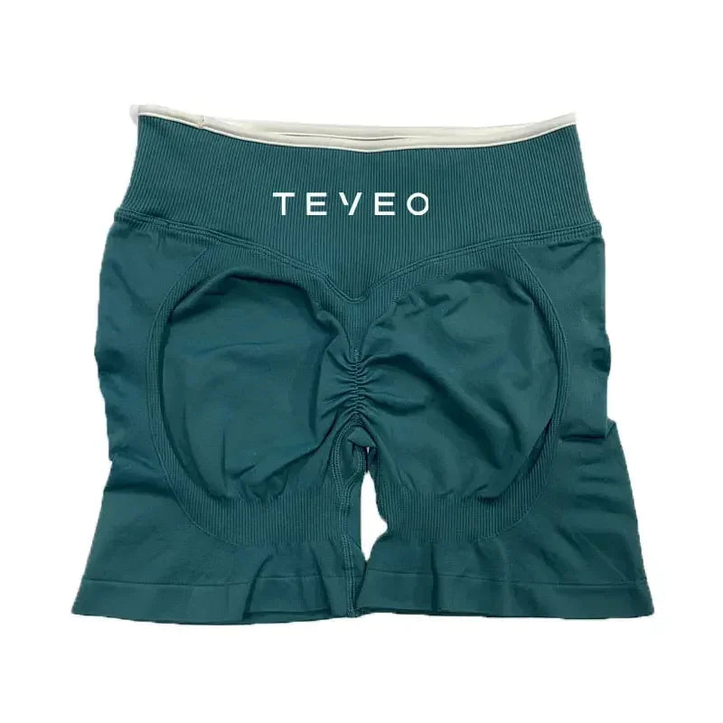 TEVEO Women's Sports Yoga Shorts Fitness Cycling Elastic Sports Pants Ignite Sculpt Scrunch Short Yoga Bra Set leggings