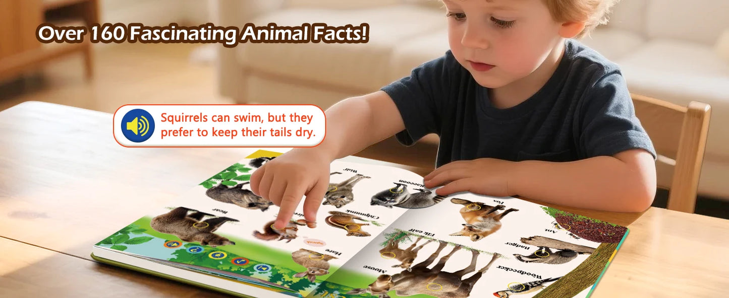 English Animal Sound Talking Book Autism Sensory Therapy Toys for Children Kids Travel Early Education Interactive Learning Aids