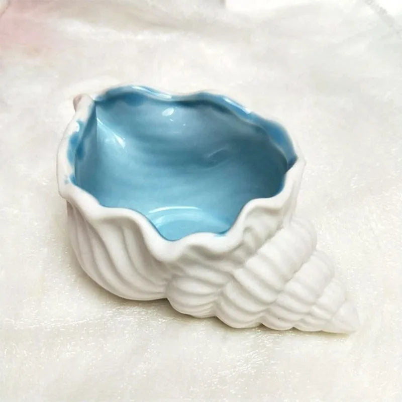 Ceramic Conch Storage Shell Ceramic Tray Craft Decoration Home Decoration Room Decoration Jewelry Key Organizer Gift