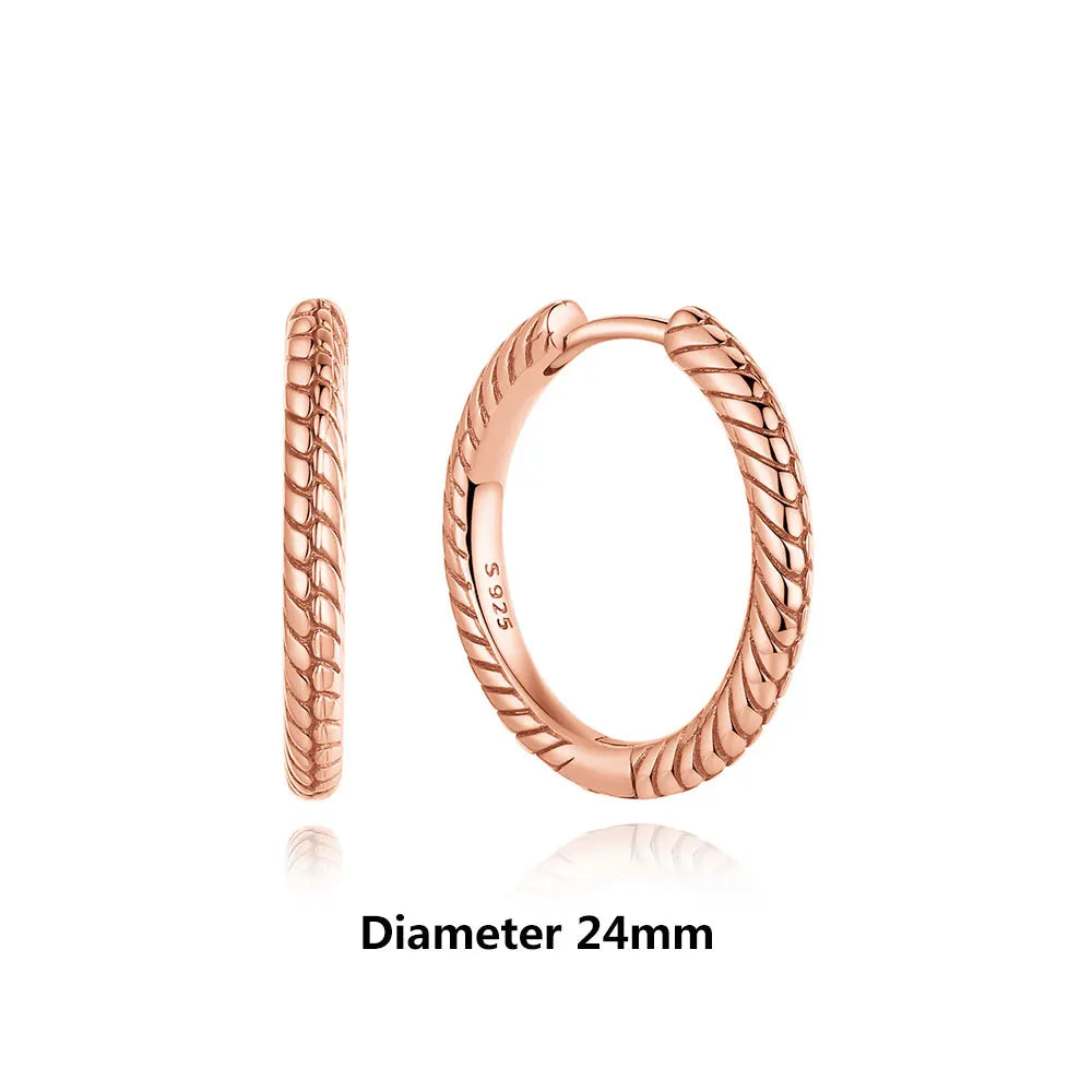 New 2025 Original 925 Sterling Silver Earrings For Women Piercing Hoop Love Heart Earings Rose Gold Wedding Gift Luxury Jewelry