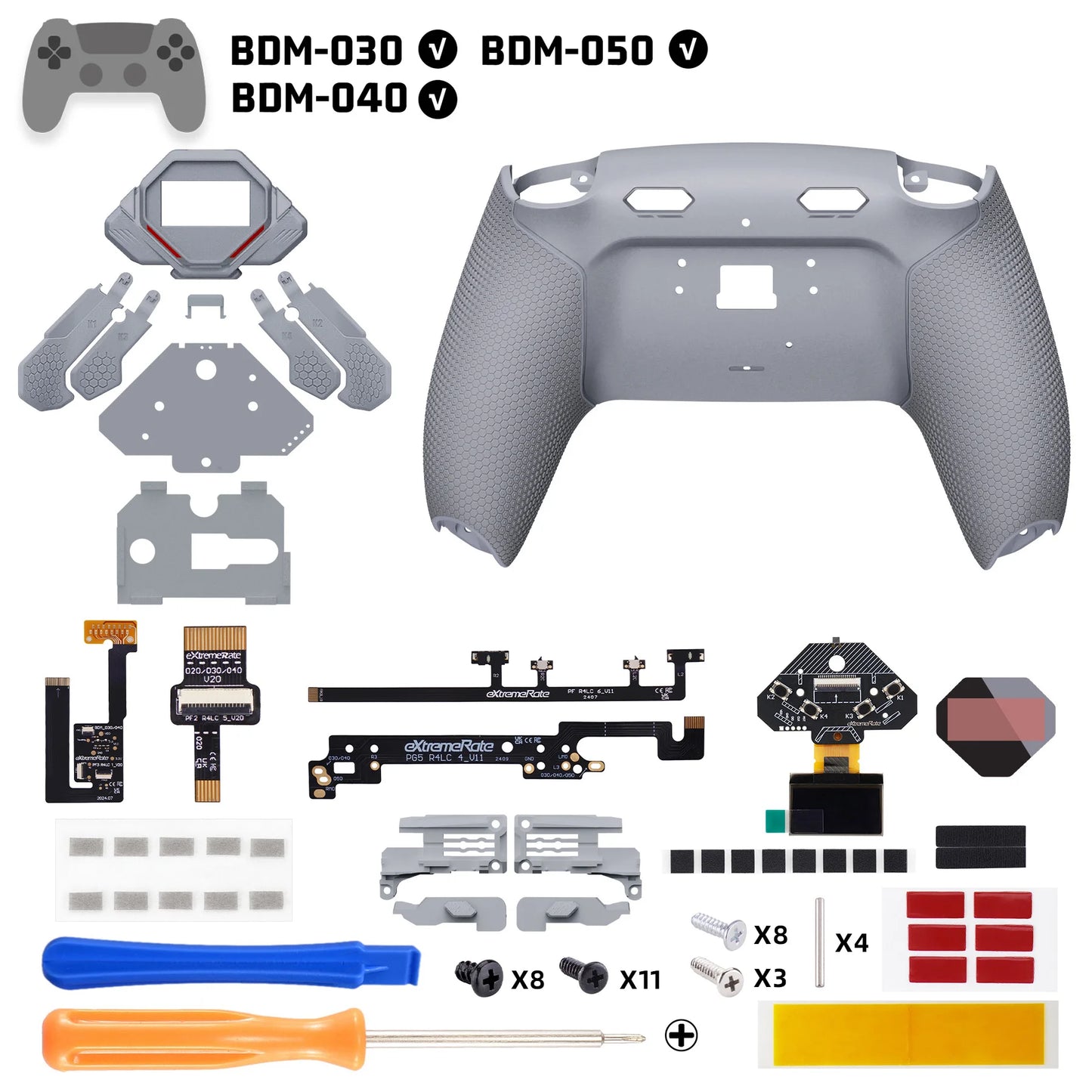 eXtremeRate SPARK Back Paddles Kit for ps5 Controller BDM-030 040 050 Models, Remappable 4 Back Buttons Set - Rubberized Black