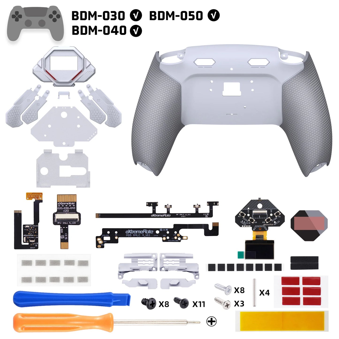 eXtremeRate SPARK Back Paddles Kit for ps5 Controller BDM-030 040 050 Models, Remappable 4 Back Buttons Set - Rubberized Black