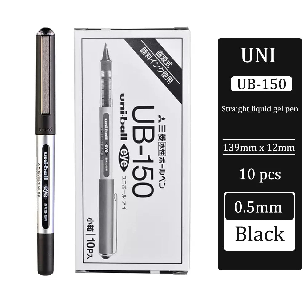 Japan uni-ball Gel Ink Pen, 0.38/0.5mm UB-150 Eye Micro Rollerball Pens, Large Capacity Water-based Signature Writing Stationery