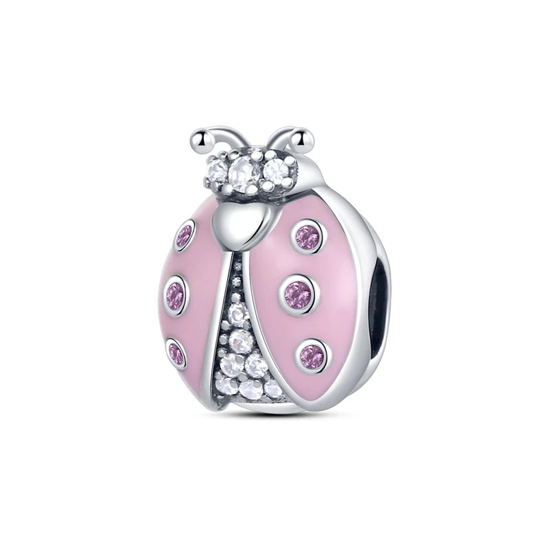 925 Sterling Silver Pink Series Charms Bow Tie Girl Cake Princess Beads Pendant Fit Original Bracelet DIY Jewelry Gift For Woman