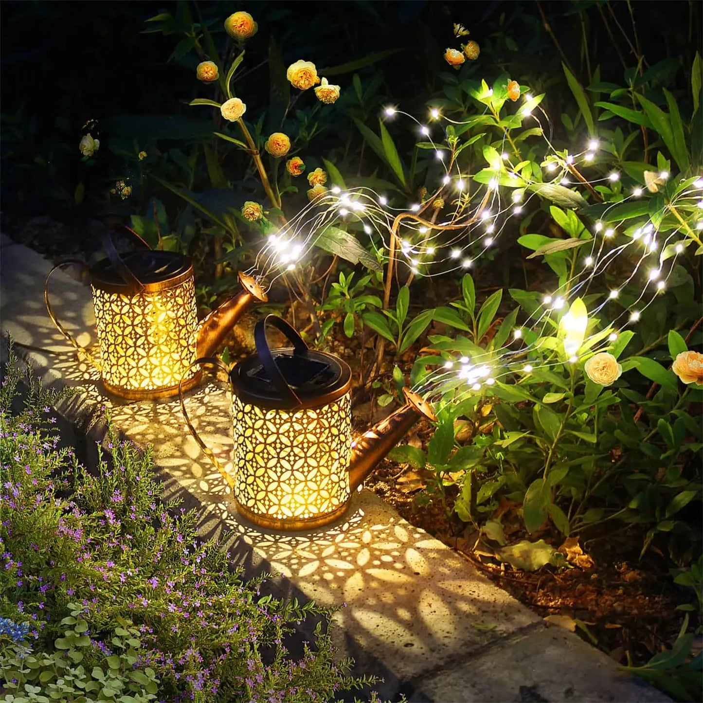 Solar Watering Can Light Yard Decorations Outdoor Garden Decor Lights Outside Garden Flower Bed Decor Light for Moms Birthday